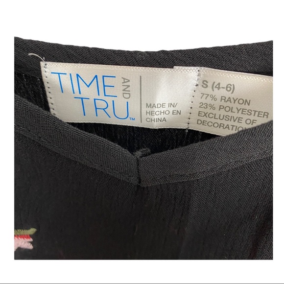 Time And Tru Black Maxi  Floral Dress - Picture 8 of 9